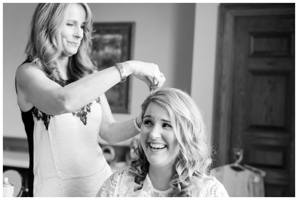 Lambuth Campus Wedding fixing hair