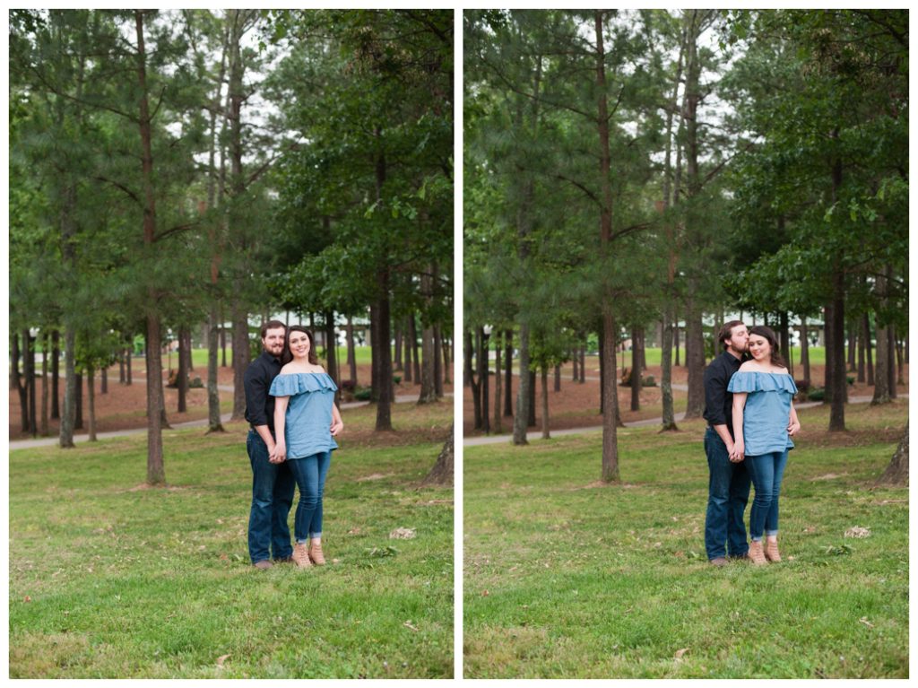 Lauren Jeremy engaged among trees