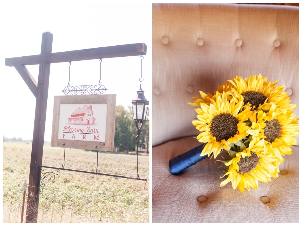 Barn wedding, sunflowers, Jackson TN wedding