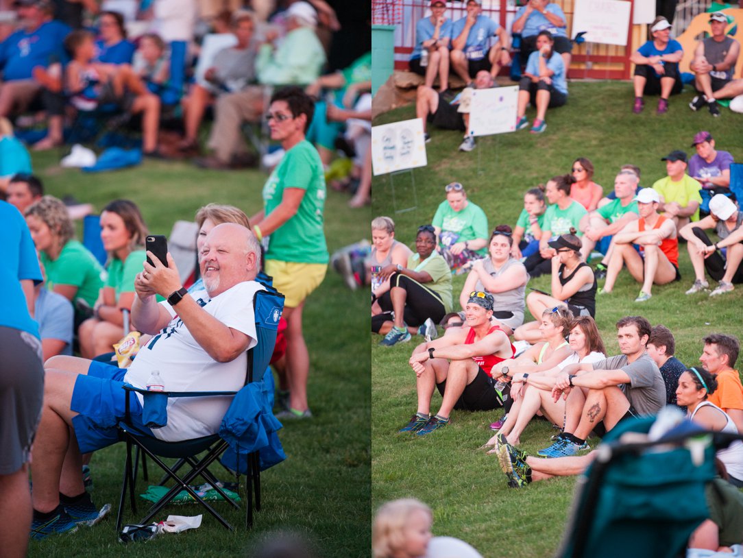 Twilight Run & Downtown Rendezvous 2018 runners people sitting on hill