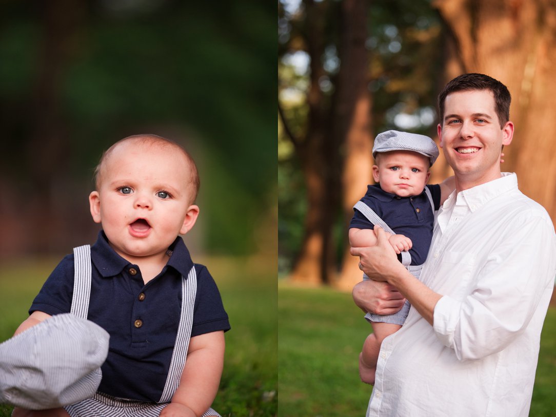 University of Memphis Lambuth baby in suspenders with dad