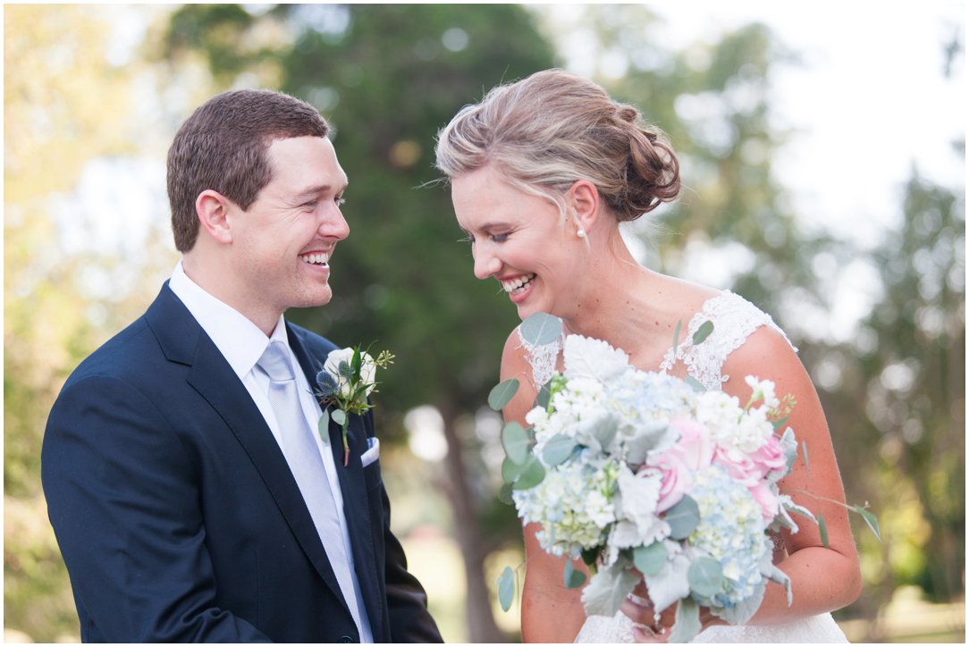 First Baptist Church Jackson TN Wedding first look laughing