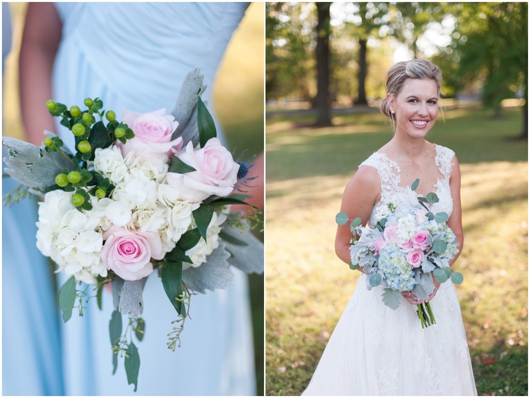 First Baptist Church Jackson TN Wedding bouquet and bride