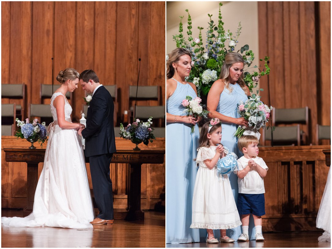 First Baptist Church Jackson TN Wedding flower girl and prayer