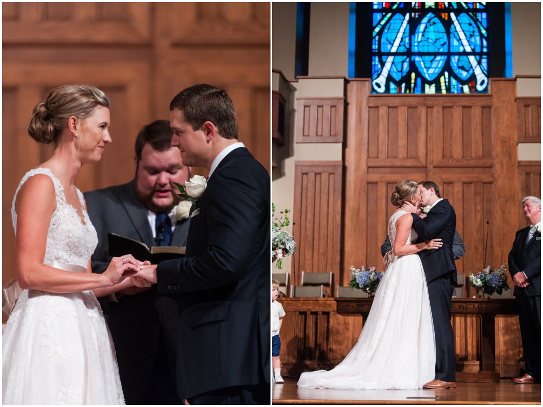 First Baptist Church Jackson TN Wedding kiss