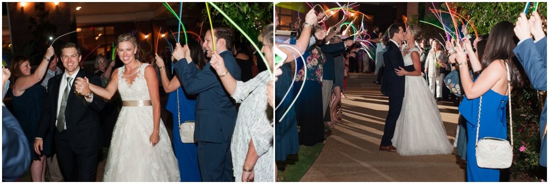 First Baptist Church Jackson TN Wedding sparkler leave