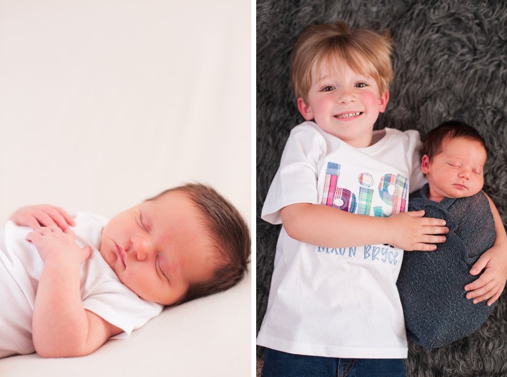 mcintyre newborn session baby and big brother